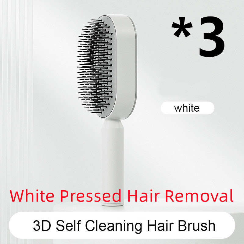 Self Cleaning Hair Brush - One-Key Cleaning Anti-Static Comb