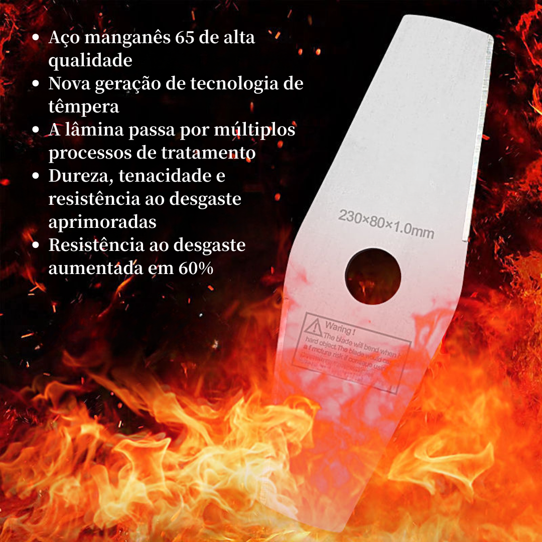 Lâmina de aço manganês 65 – Mais durável, corta mais rápido e de forma uniforme