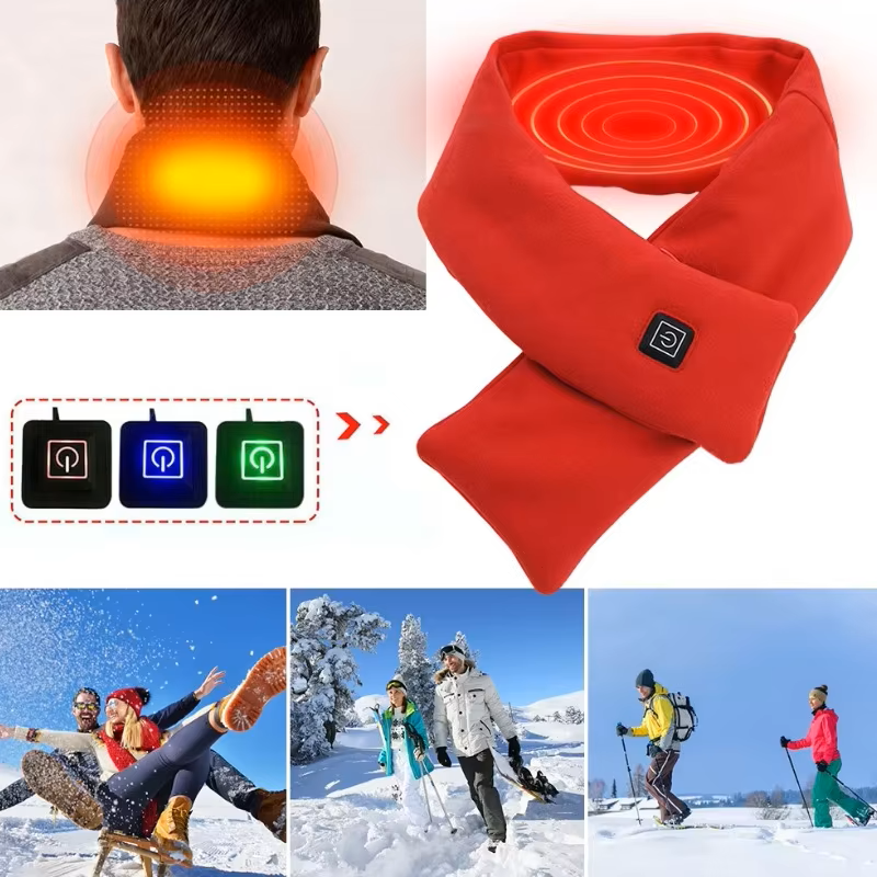 Cachecol Aquecido USB - 3 Níveis de Temperatura com Power Bank