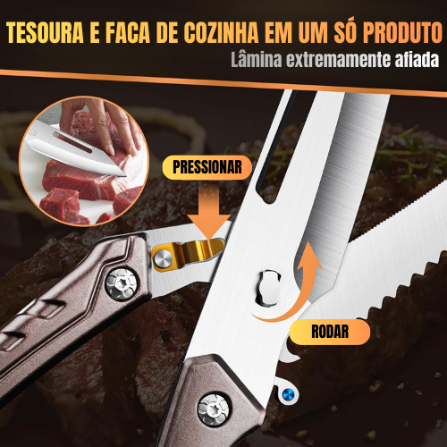 Tesoura de Aves Desmontável Multifuncional - Aço Inoxidável