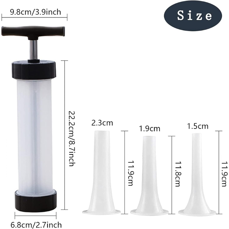Máquina de Enchidos Manual Portátil com 3 Bicos