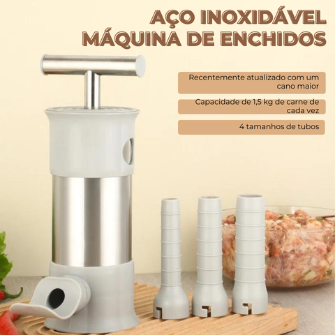 Prático Aparelho De Enchidos Em Aço Inoxidável
