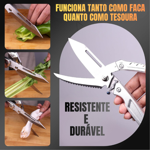 Tesoura de Aves Desmontável Multifuncional - Aço Inoxidável