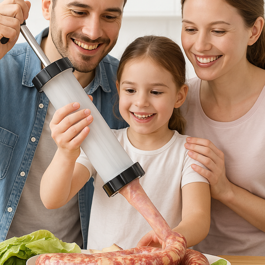 Máquina de Enchidos Manual Portátil com 3 Bicos