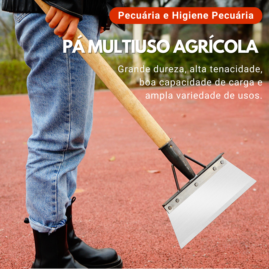 Pá Agrícola Multiusos em Aço Manganês Durável