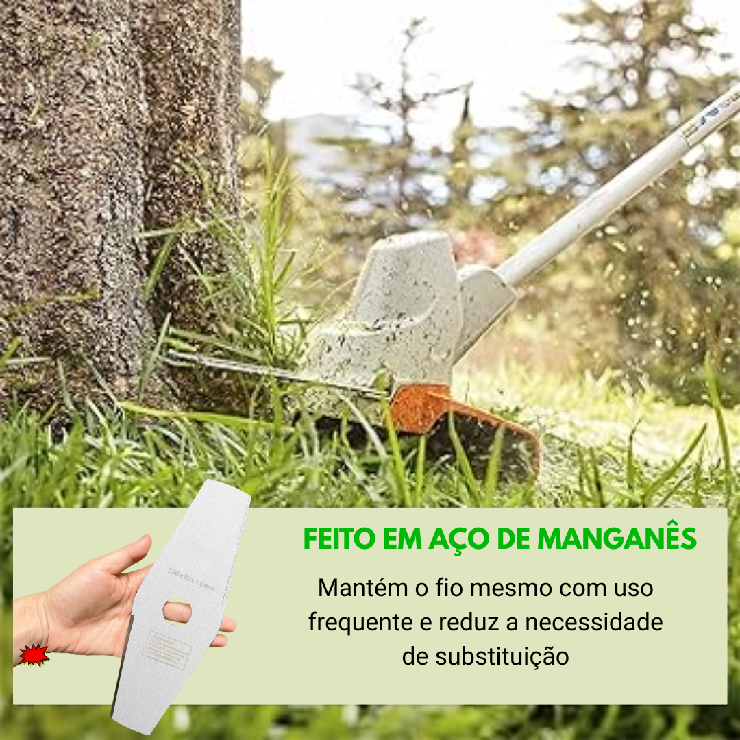 Lâmina de aço manganês 65 – Mais durável, corta mais rápido e de forma uniforme