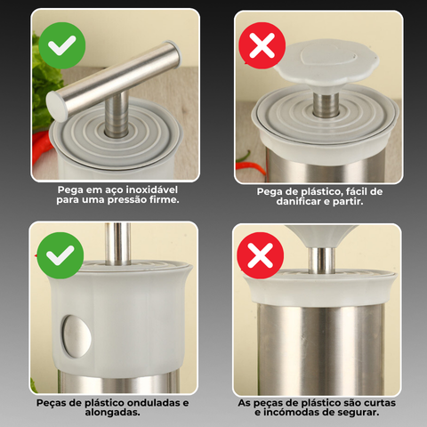 Prático Aparelho De Enchidos Em Aço Inoxidável