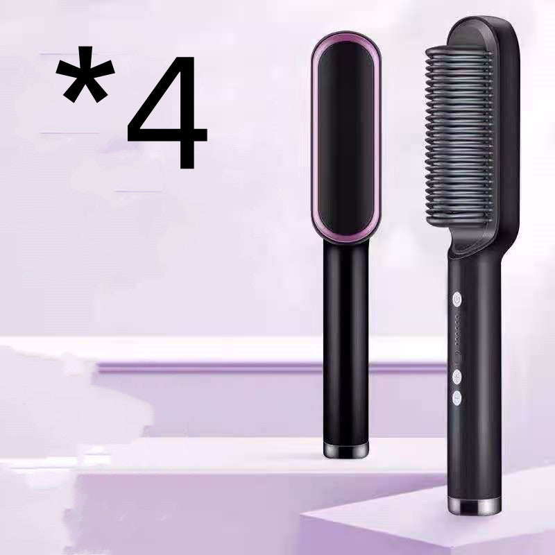 2-in-1 Hair Straightener Hot Comb - Negative Ion Curling Brush