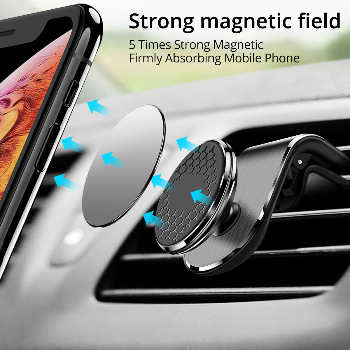 Magnetic Car Phone Holder - Air Vent Mount with Rotation