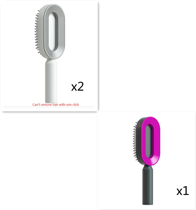 Self Cleaning Hair Brush - One-Key Cleaning Anti-Static Comb
