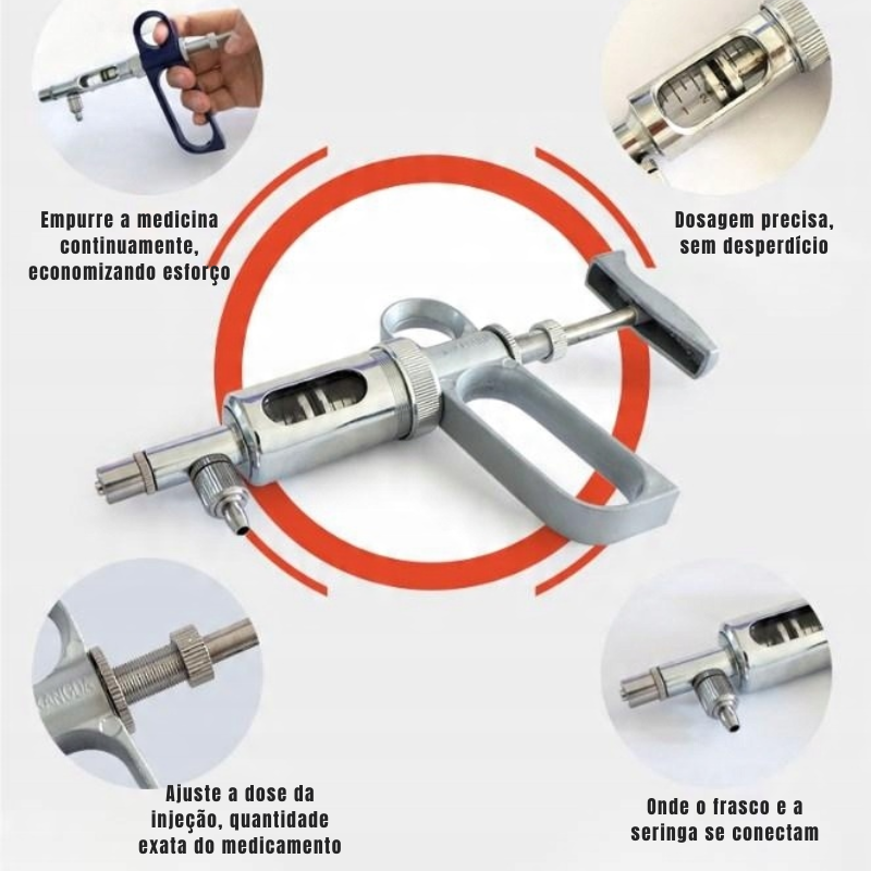Seringa 2ml para Frangos e Patos – Aplicação Rápida, Precisa e Sem Desperdício