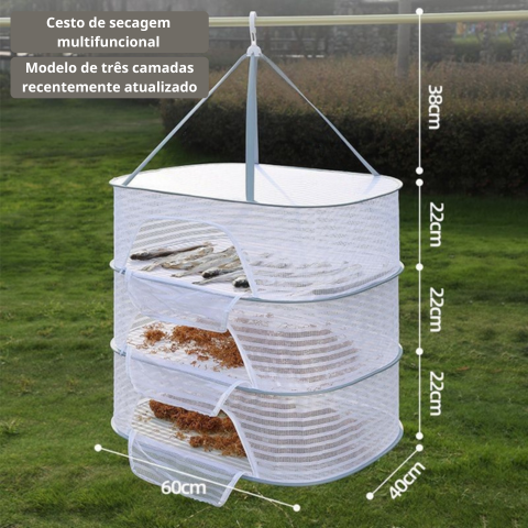 Estante De Secagem Em Rede Multiusos - Ideal Para Secar Peixe Seco, Lulas, Legumes E Frutas