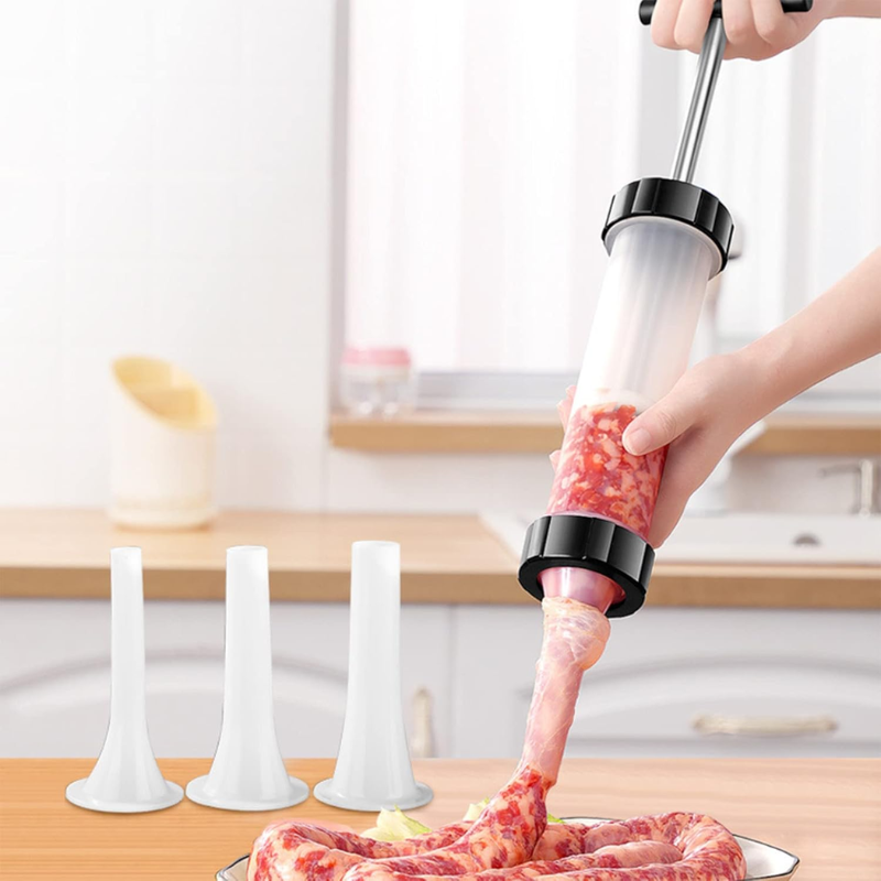 Máquina de Enchidos Manual Portátil com 3 Bicos