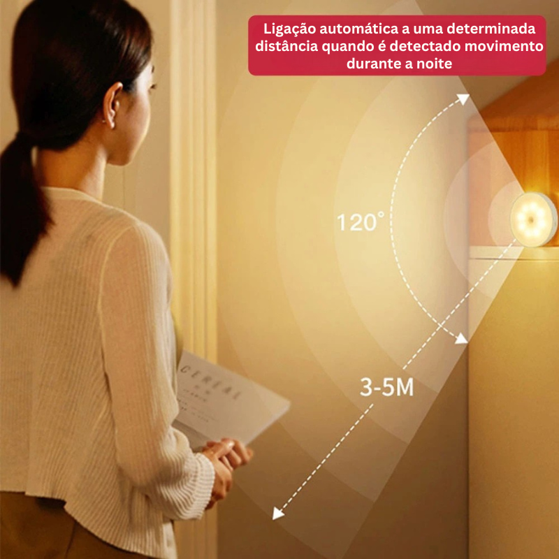 Luz LED Inteligente com Sensor de Movimento - Ativação Automática