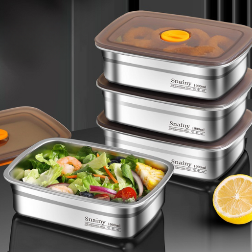 Recipiente Hermético em Aço Inoxidável SUS316 (19x14x6cm)