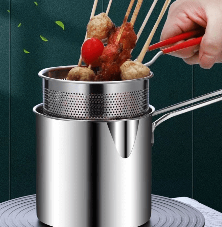 Frigideira Multifuncional de Aço Inoxidável 304 com Filtro