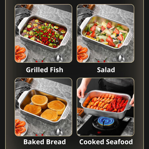 Tabuleiro Cozinha Aço Inox SUS304 - Grande