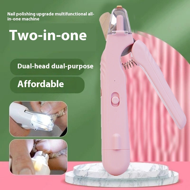 2 In 1 Pet Nail Clippers With LED Light