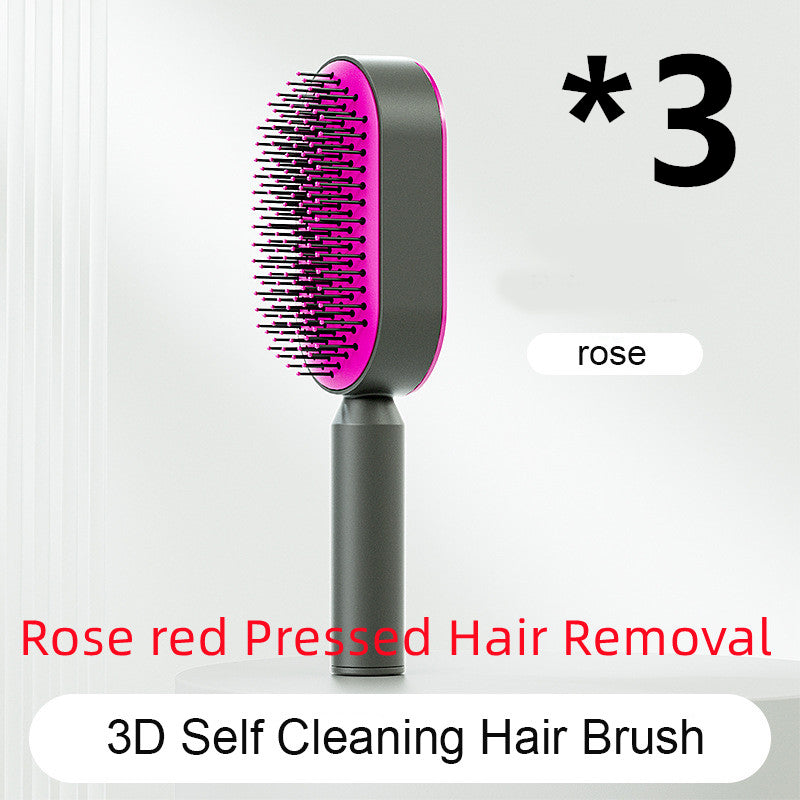 Self Cleaning Hair Brush - One-Key Cleaning Anti-Static Comb