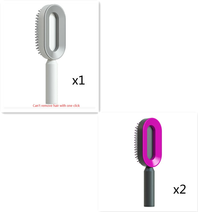 Self Cleaning Hair Brush - One-Key Cleaning Anti-Static Comb