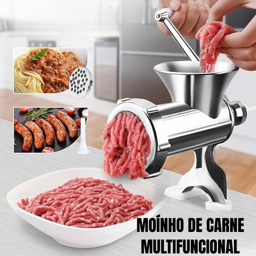 Moínho de Carne Manual em Aço Inoxidável