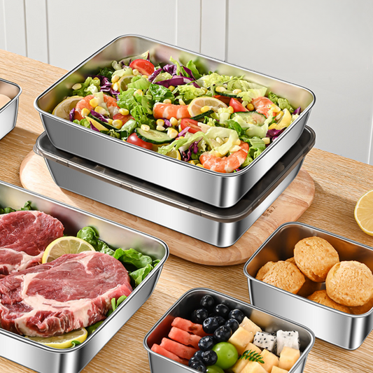 Caixa de Armazenamento SUS304 com Tampa (25x19.5x5cm)