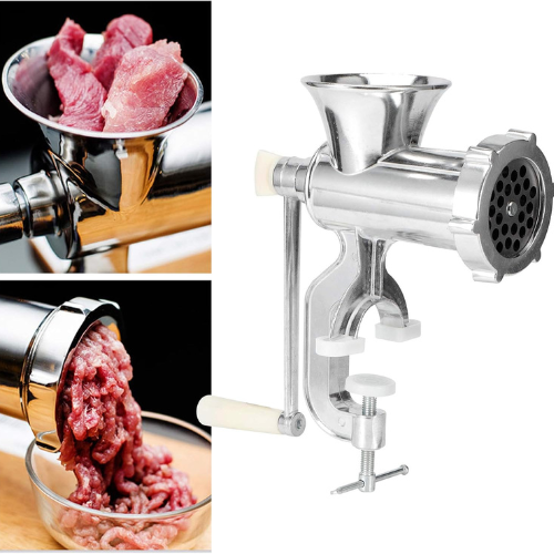 Moínho de Carne Manual em Aço Inoxidável