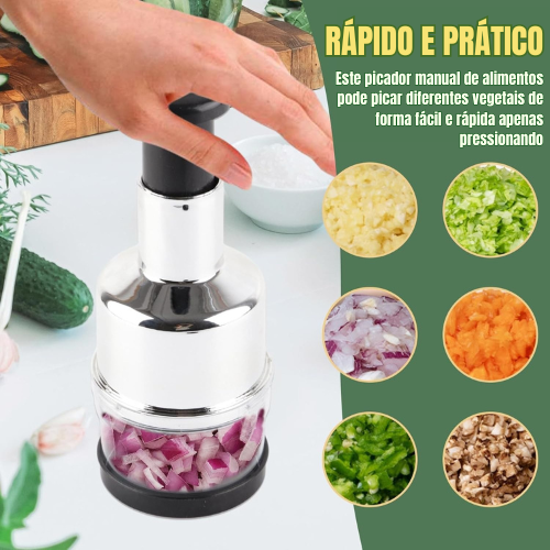 KitchenHelp™ Picadora De Aço Para Alho, Cebola, Gengibre, Pimenta E Fruta