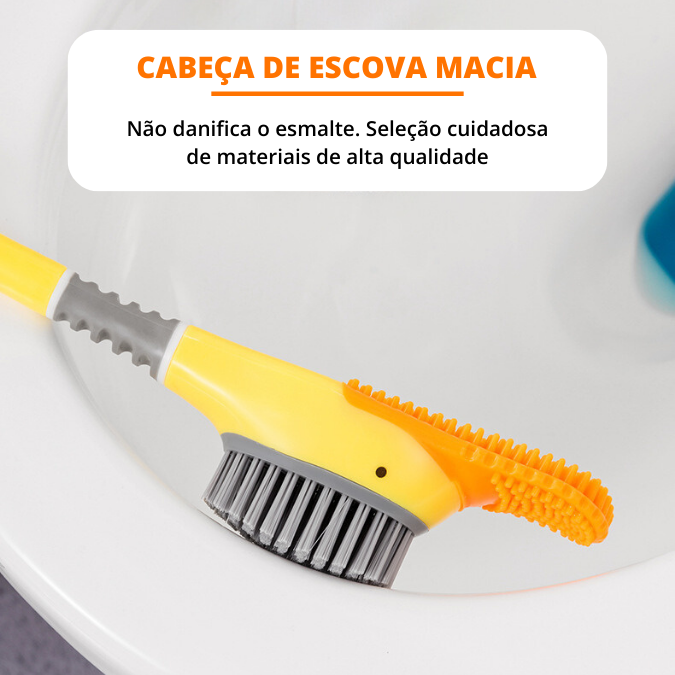 Escova de Vaso Sanitário com Cabo Longo Formato Pato