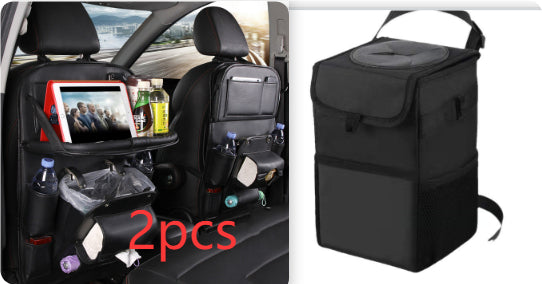 PU Leather Car Storage Bag - Waterproof Seat Back Organizer