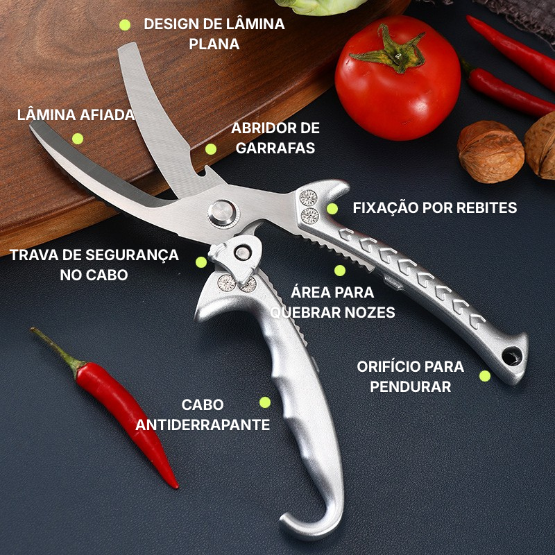Tesoura de Cozinha Aço Inox - Corte de Ossos
