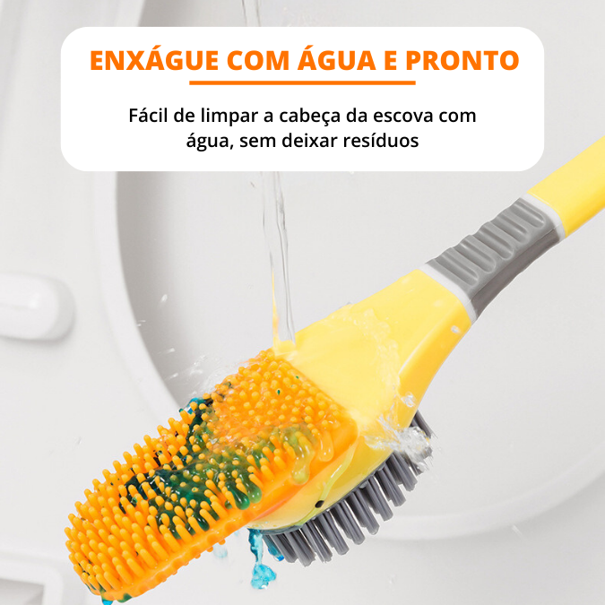 Escova de Vaso Sanitário com Cabo Longo Formato Pato