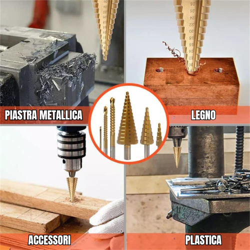 TitanDrill™ – Conjunto de Brocas Escalonadas em Titânio