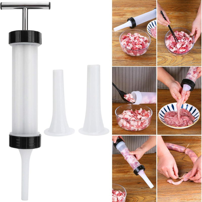 Máquina de Enchidos Manual Portátil com 3 Bicos