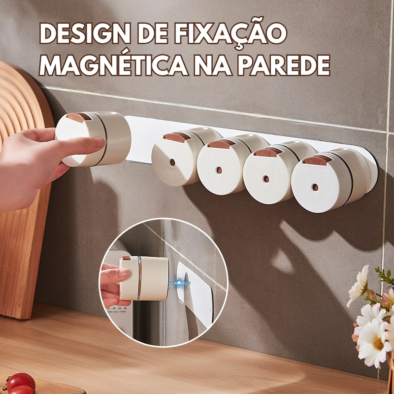 Conjunto de Frascos Magnéticos para Temperos - 6 Unidades
