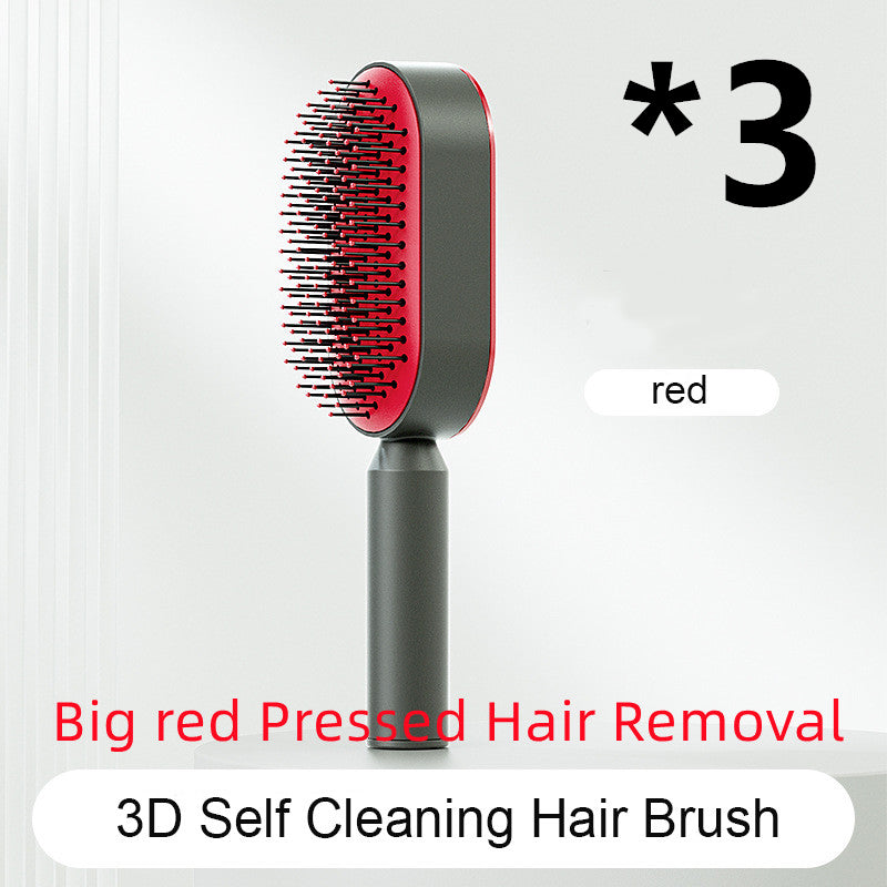 Self Cleaning Hair Brush - One-Key Cleaning Anti-Static Comb