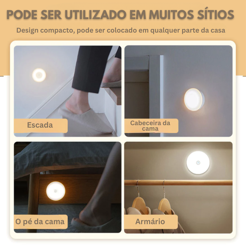 Luz LED Inteligente com Sensor de Movimento - Ativação Automática