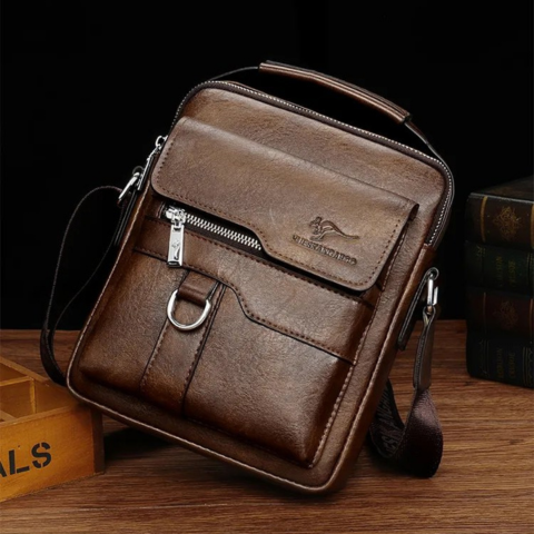 Bolsa De Ombro De Couro Vintage Para Homem