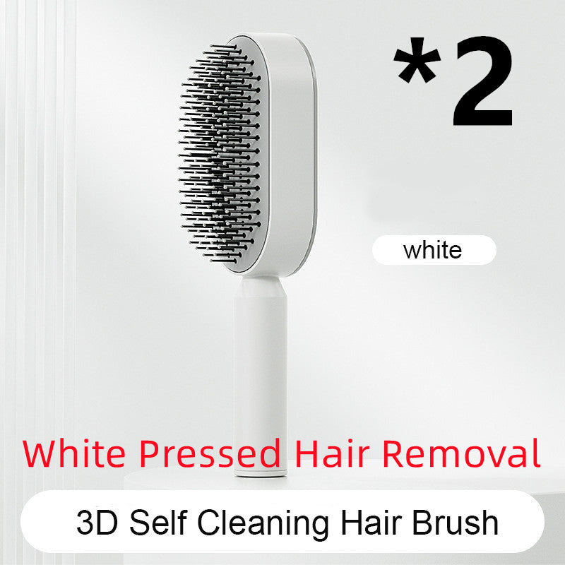Self Cleaning Hair Brush - One-Key Cleaning Anti-Static Comb