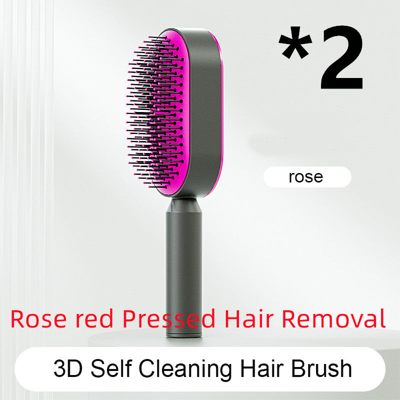 Self Cleaning Hair Brush - One-Key Cleaning Anti-Static Comb