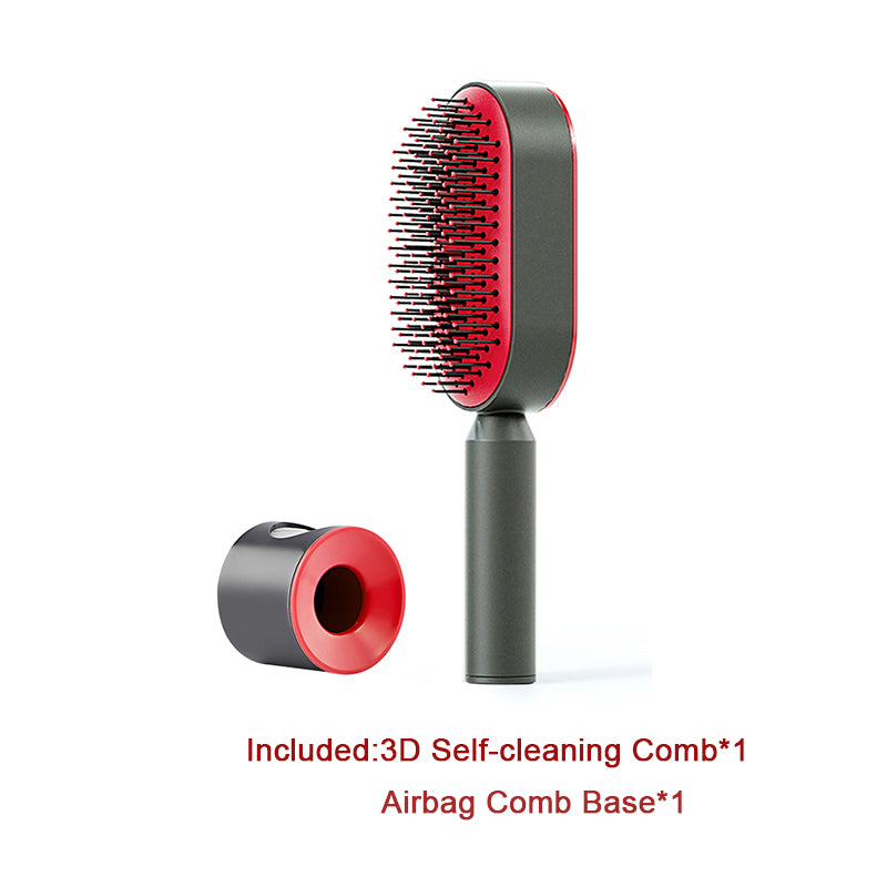 Self Cleaning Hair Brush - One-Key Cleaning Anti-Static Comb