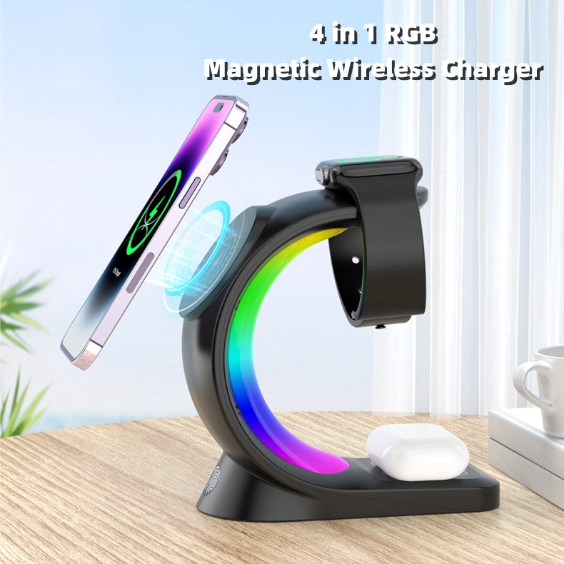 4-in-1 Magnetic Wireless Charger - Fast Charging Station