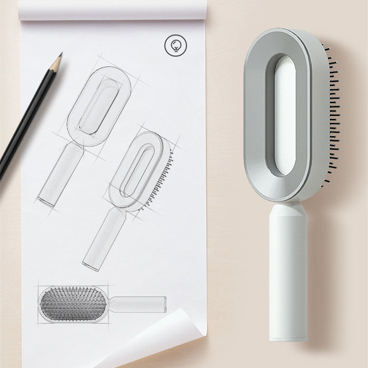 Self Cleaning Hair Brush - One-Key Cleaning Anti-Static Comb