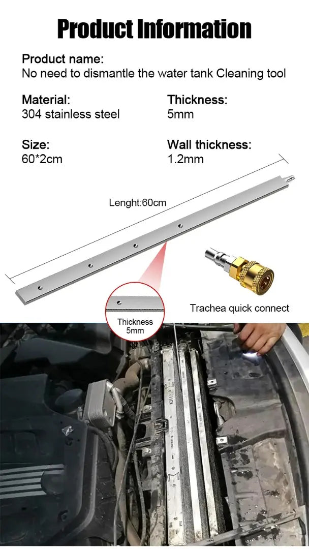 Ferramenta de Limpeza para Depósitos de Água de Veículos