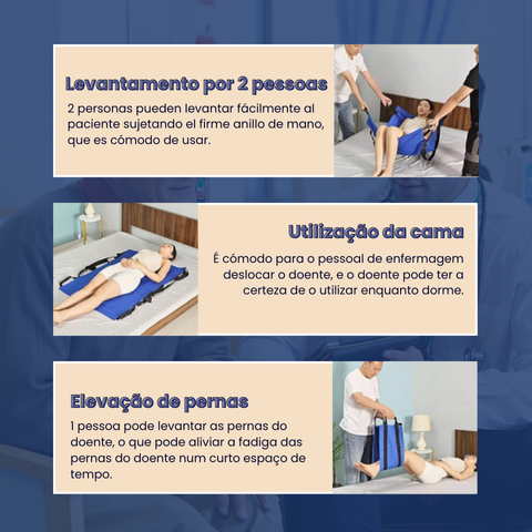 Tapete de Transferência de Doentes com 6 Pegas