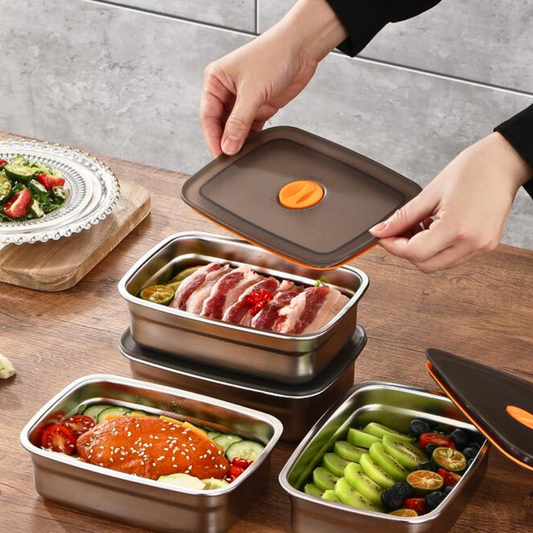 Recipiente Hermético em Aço Inoxidável SUS316 (19x14x6cm)