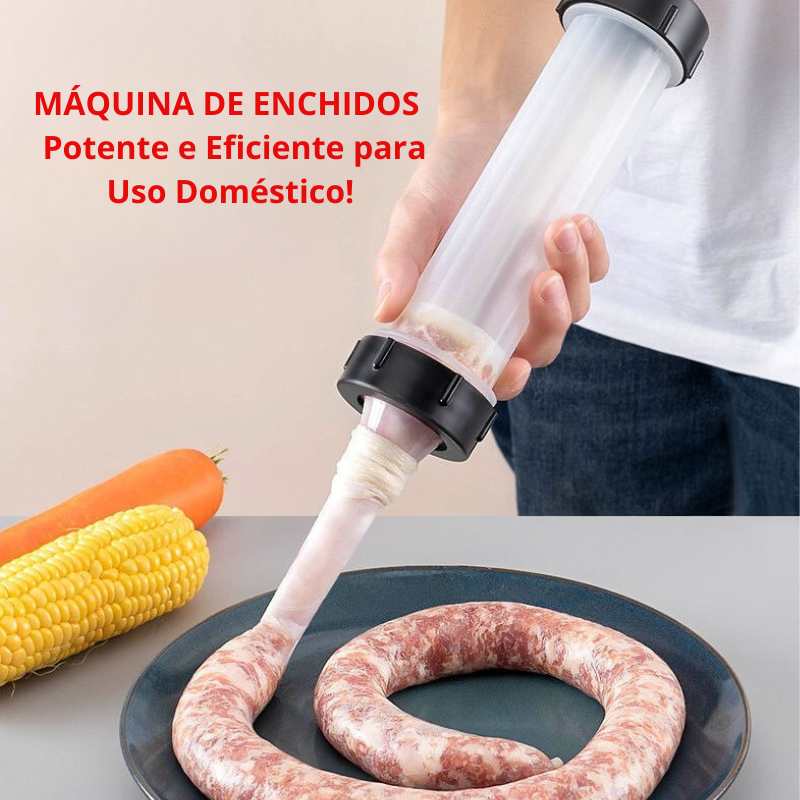 Máquina de Enchidos Manual Portátil com 3 Bicos