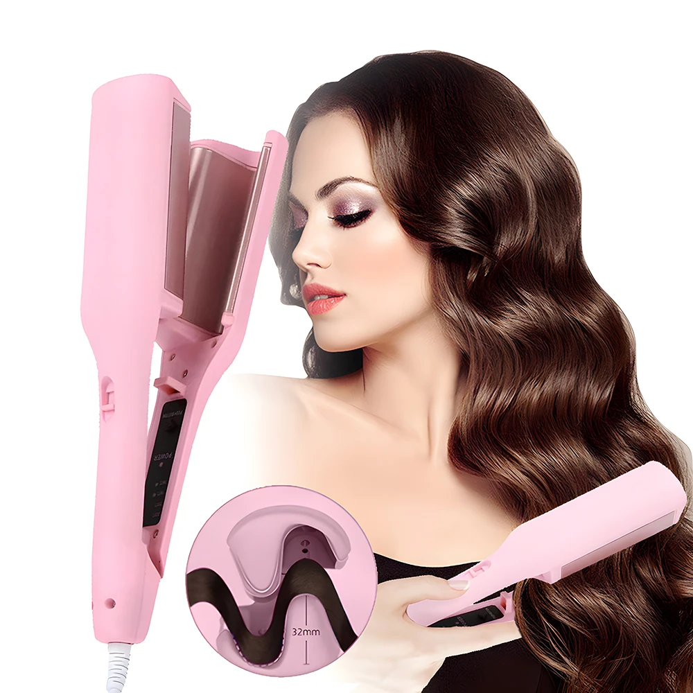 Hair Curling Iron 32mm - Deep Wave Curler with 4 Temperature Settings