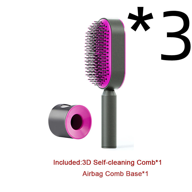 Self Cleaning Hair Brush - One-Key Cleaning Anti-Static Comb