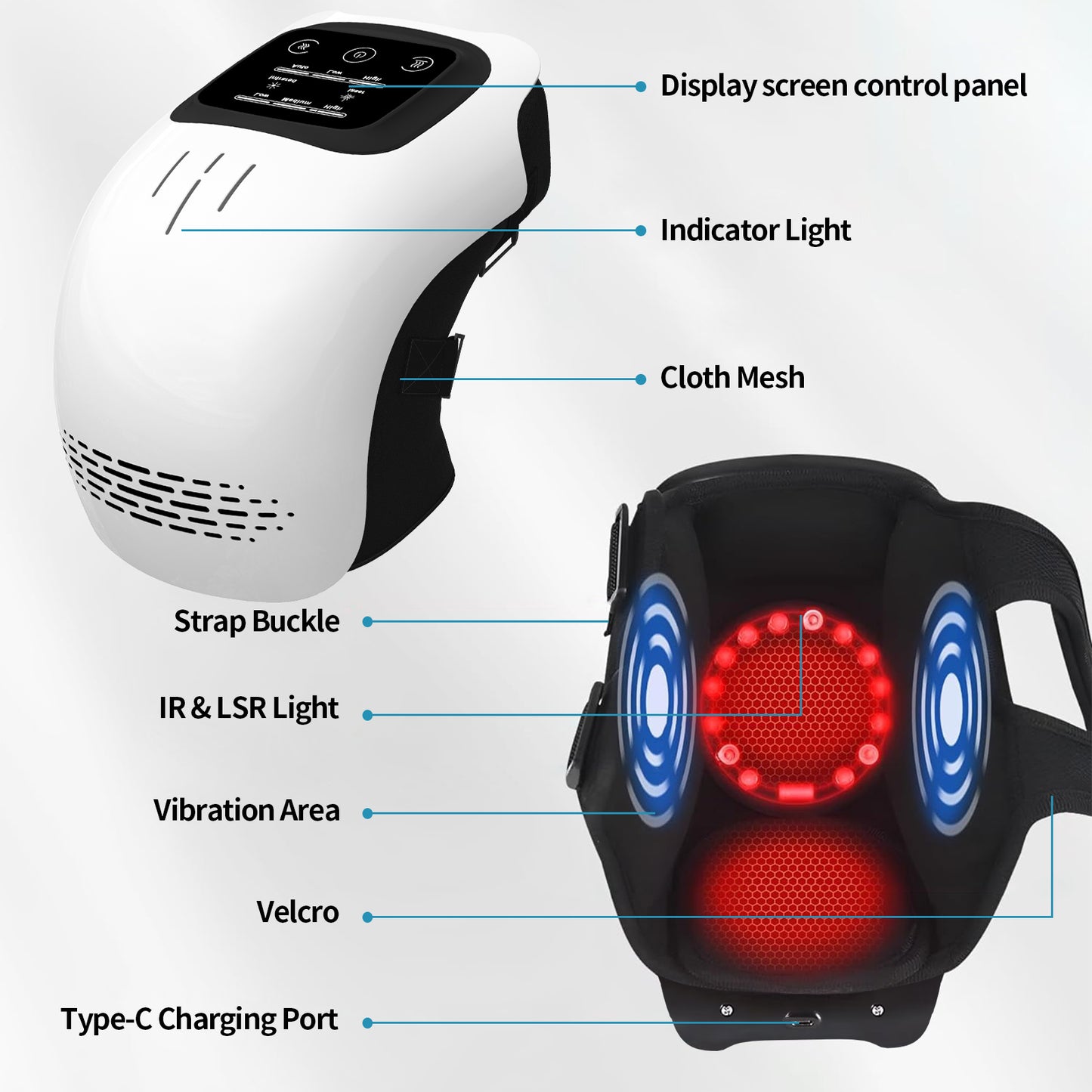 Intelligent Knee Massager with Heating & Infrared Laser